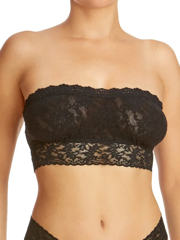 Signature Lace Lined Bandeau Bralette Black