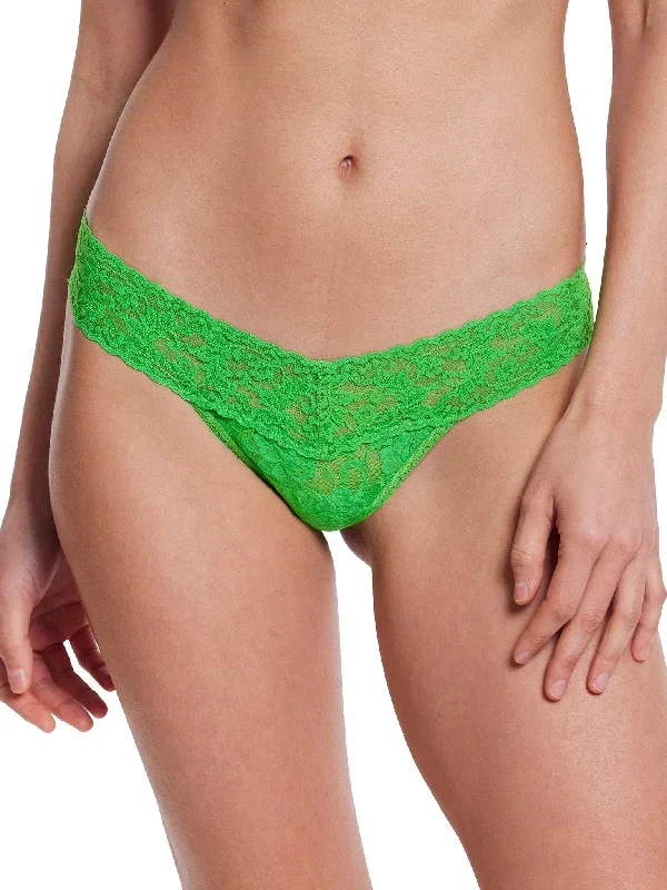 Signature Lace Low Rise Thong Four Leaf Clover Green