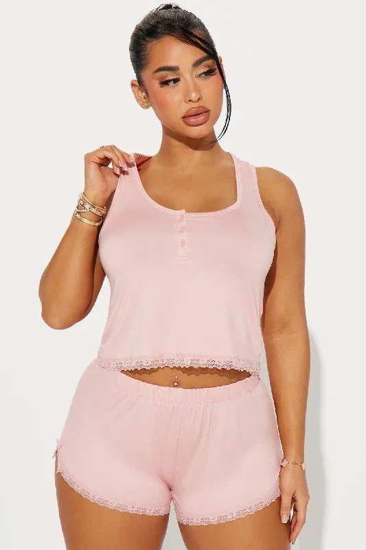 Sleepover Ready PJ Short Set - Pink