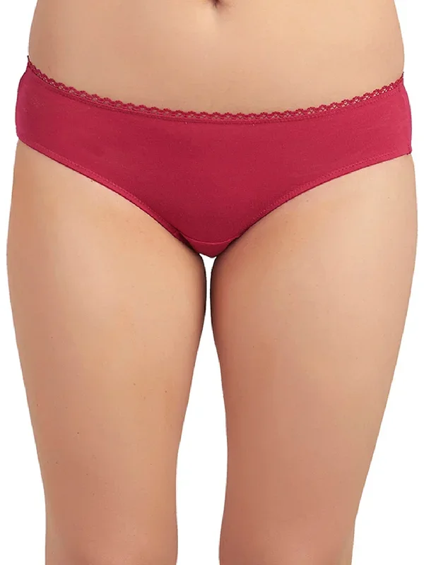 Solid Cotton Spandex Bikini Style panty-CP-1314