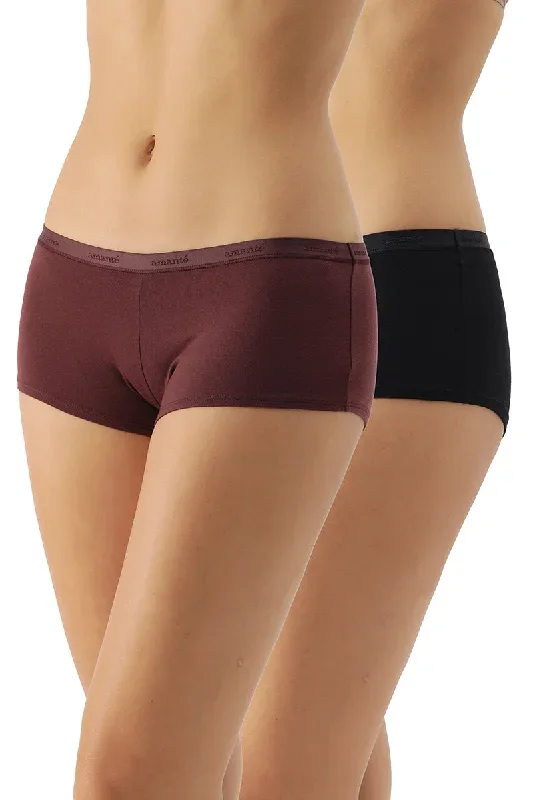 Low Rise Solid Boyshorts (Pack of 2)