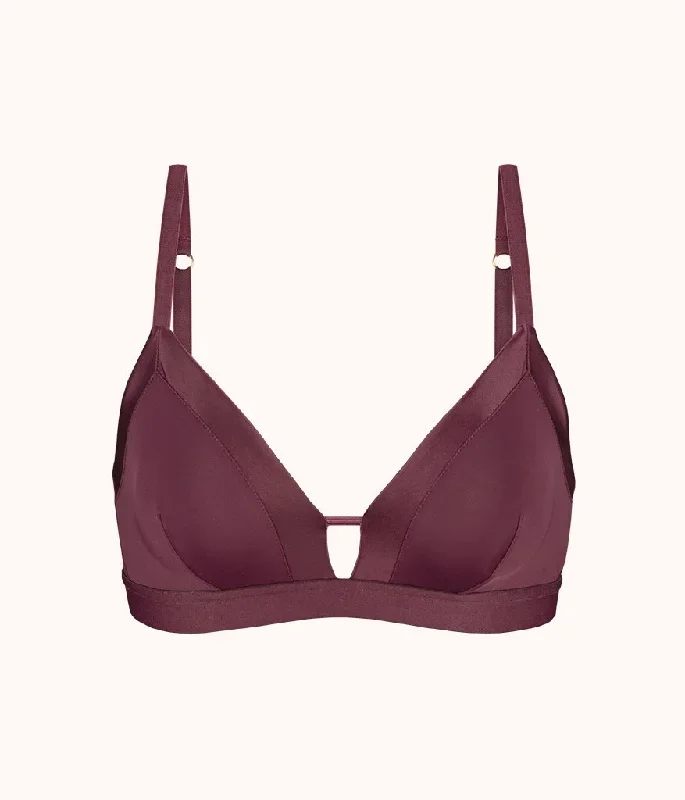 The Luxe Trim Bralette: Plum