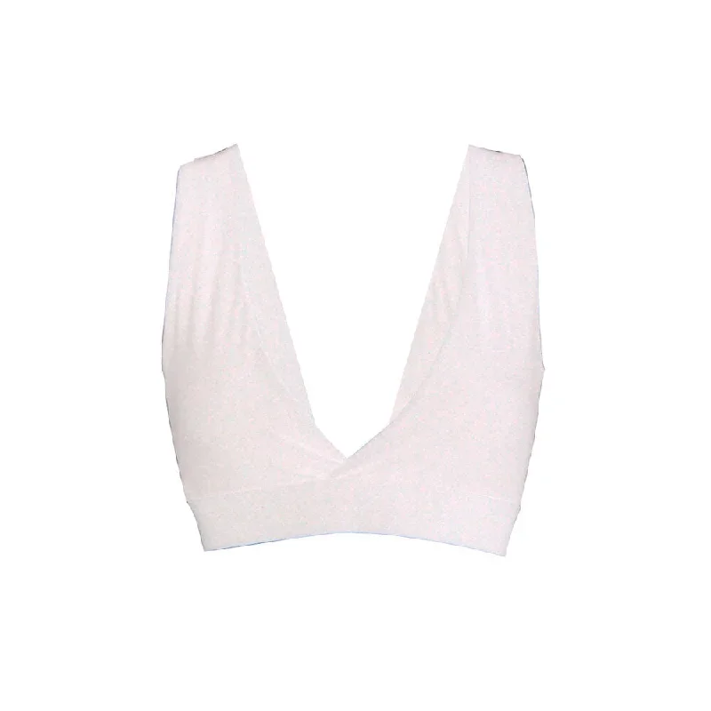 White organic bamboo cross over bra