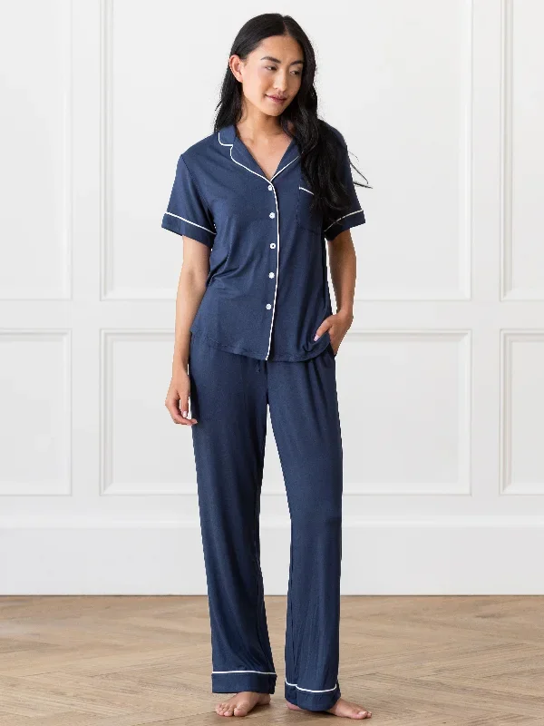 Women's Stretch-Knit Short Sleeve & Pant Bamboo Pajama Set