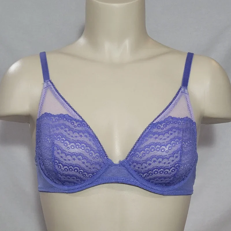 Xhilaration Unlined T-Shirt Lace Underwire Bra 32B Violet Storm