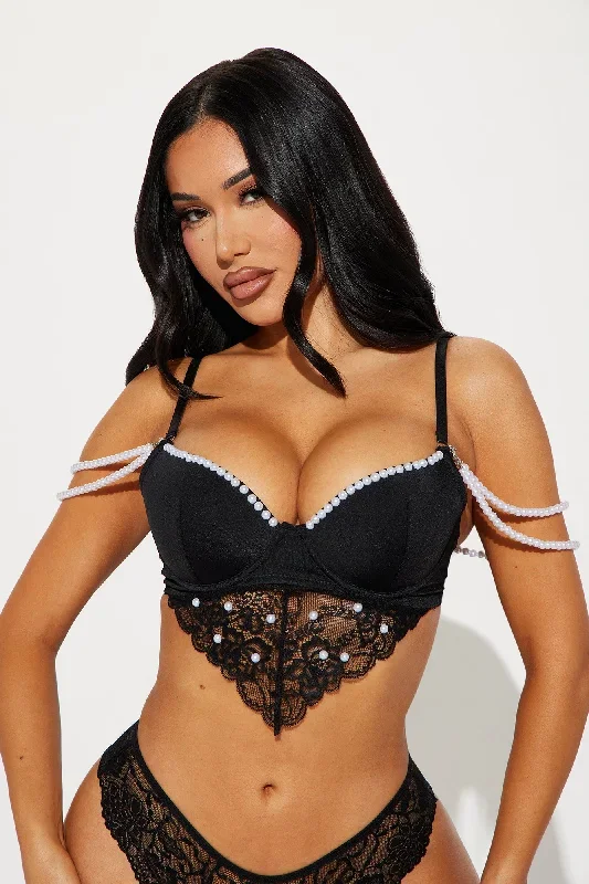 Your Fantasy Embellished Bra - Black